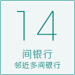 14 间银行 邻近多间银行