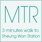 MTR3 minutes walk to Sheung Wan Station