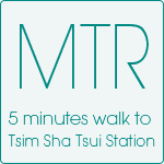 MTR5 minutes walk to Tsim Sha Tsui Station